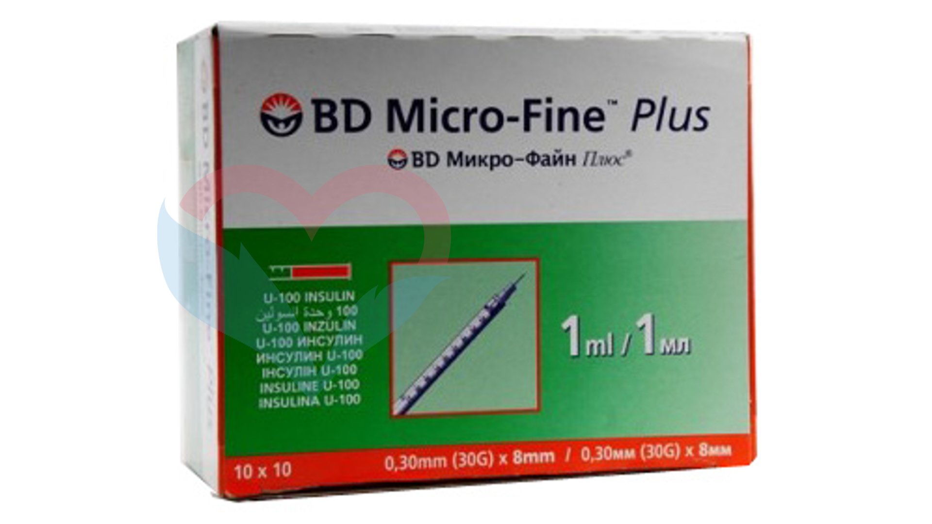 BD Micro-Fine Plus Шприц (3-комп.) 1мл U40
