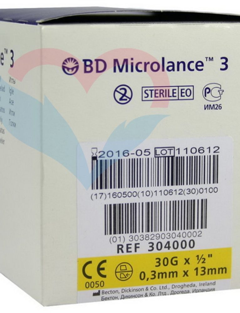 BD Microlance Игла одноразовая инъекционная стерильная 30G (0